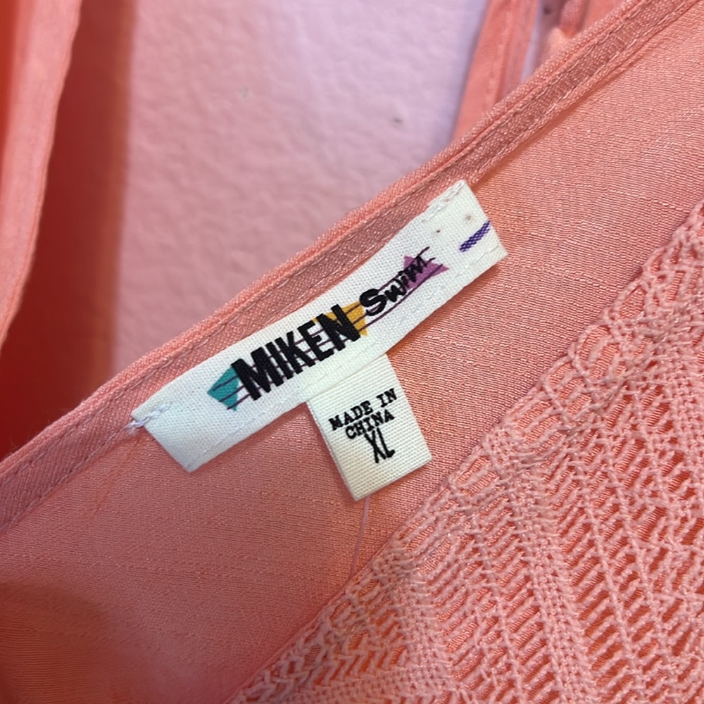 Miken Junior's Tie Back Dress Cover Up Swimsuit Orange. Size XL - Picture 5 of 9